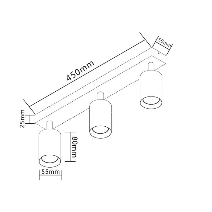 Justerbar 3-Spots Svart-Lampconcept.se
