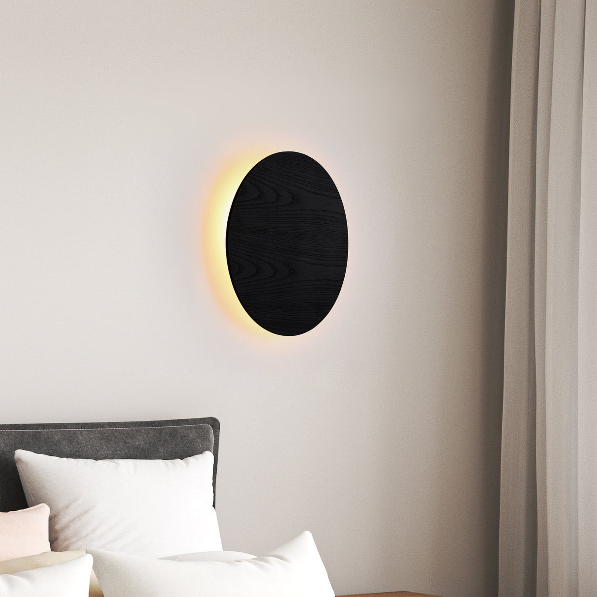 Lori Vegglampe Ø40 Svart Tre