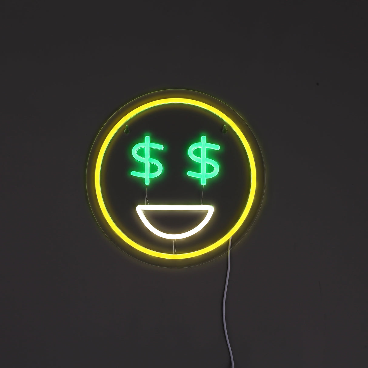 Emoji Dollar Neon Vägglampa-Lampconcept.se