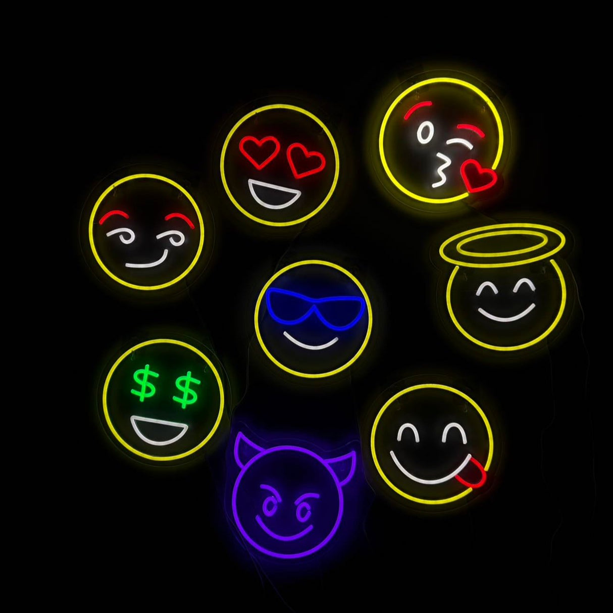 Emoji Flirty Neon Vegglampe