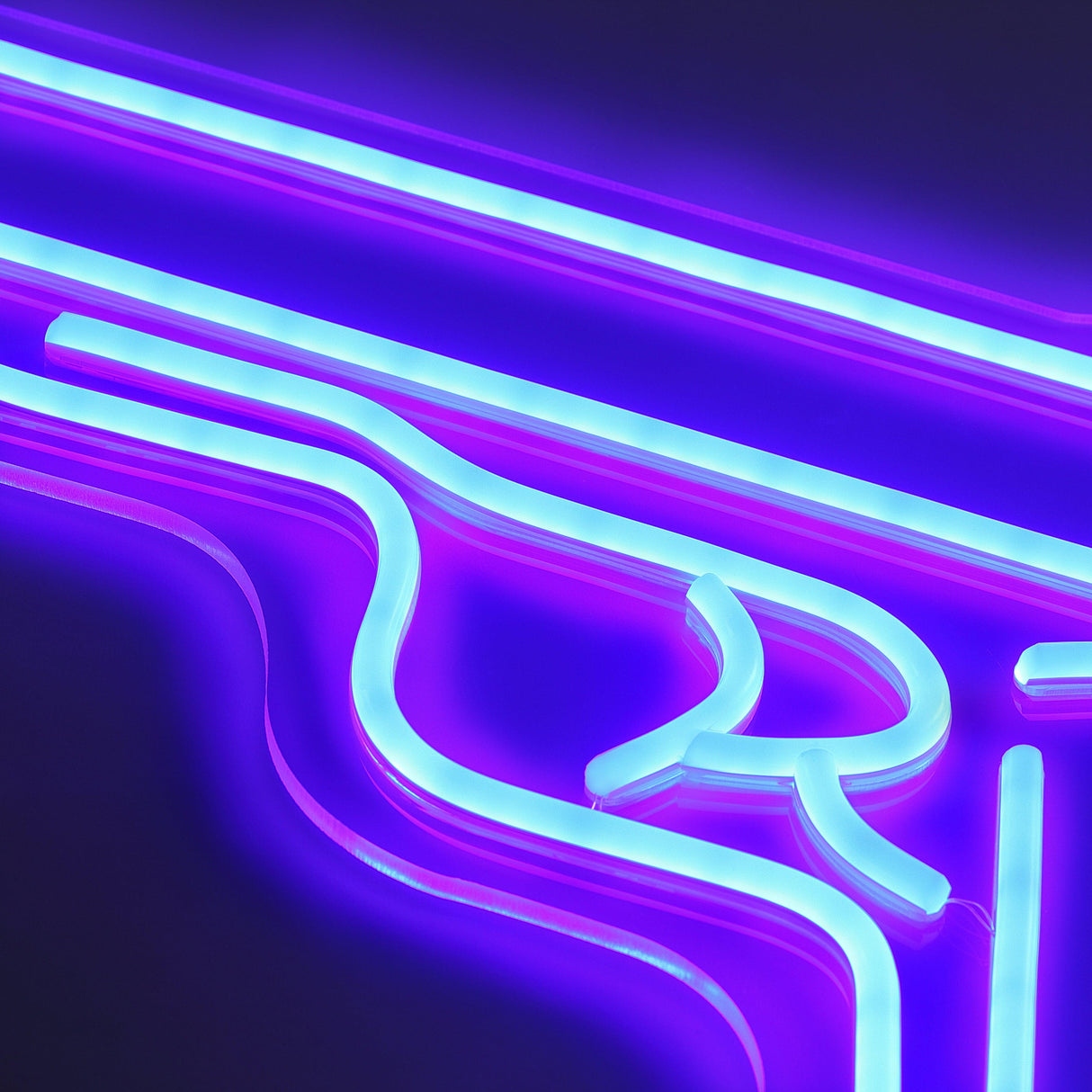 Gun Neon Vägglampa Blå-Lampconcept.se