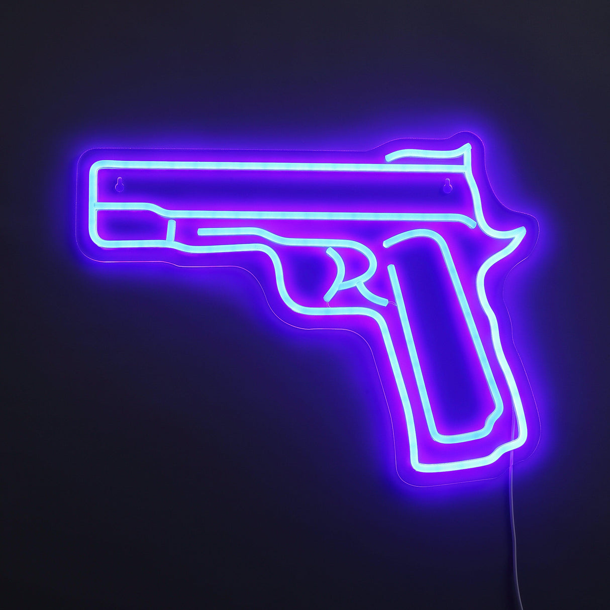 Gun Neon Vägglampa Blå-Lampconcept.se