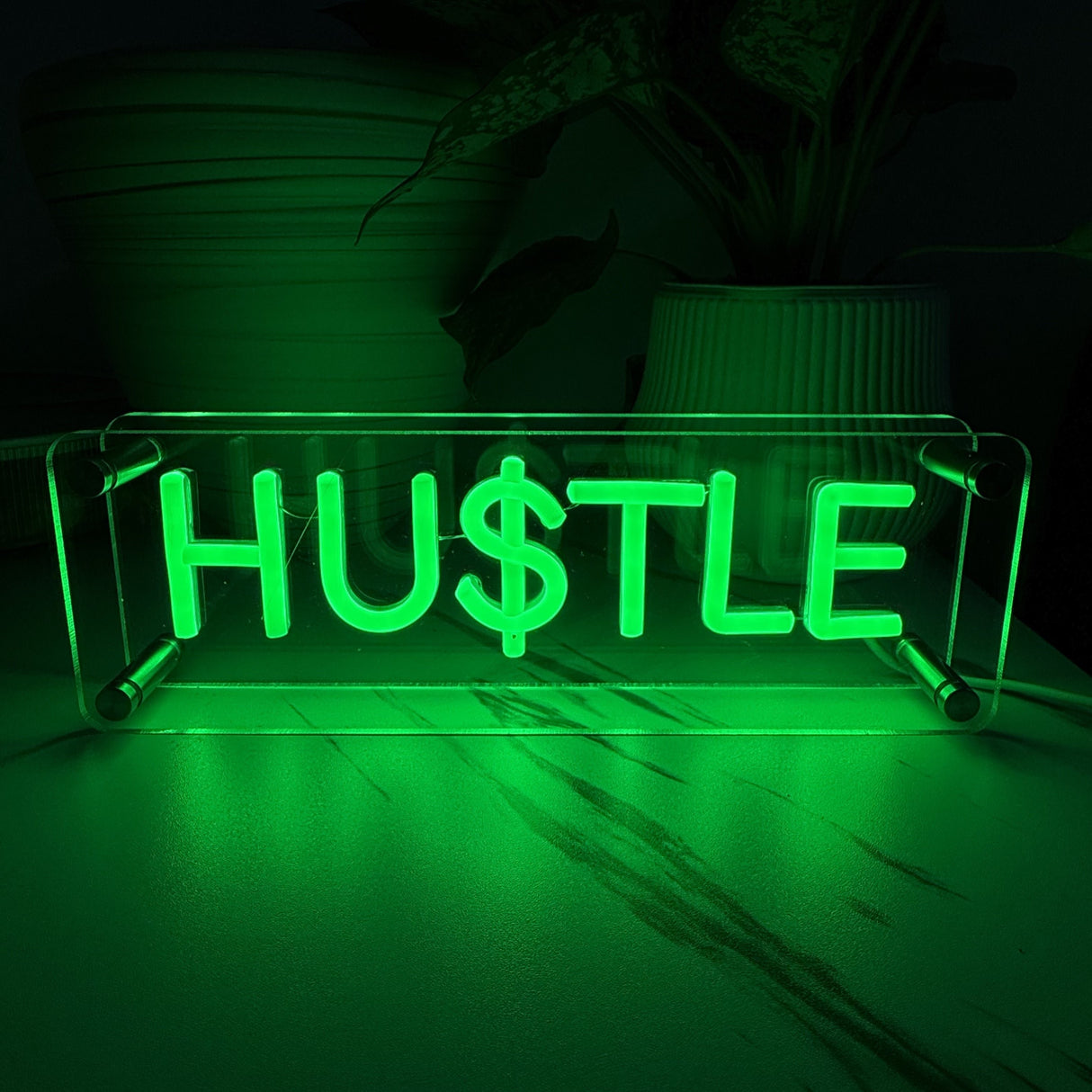 Hustle LED Neon Box Bordlampe