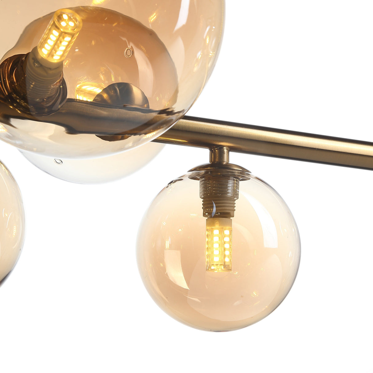 Florence Långbord Taklampa Mässing/Amber-Lampconcept.se