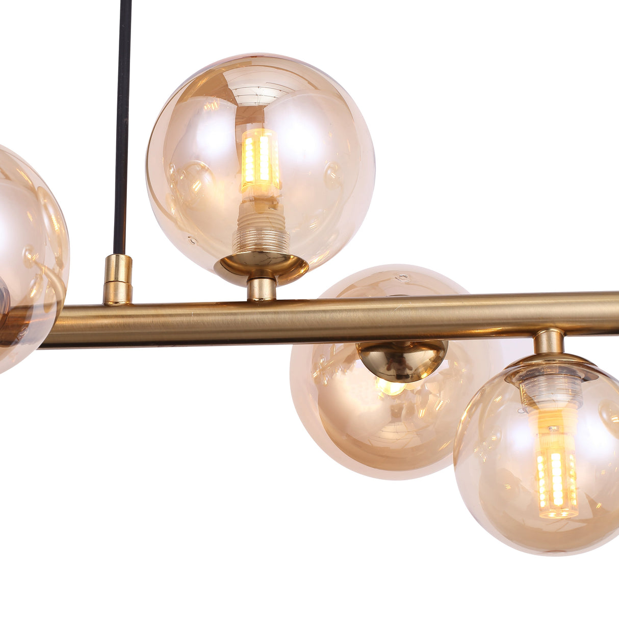 Valencia Langbordslampe Messing/Amber