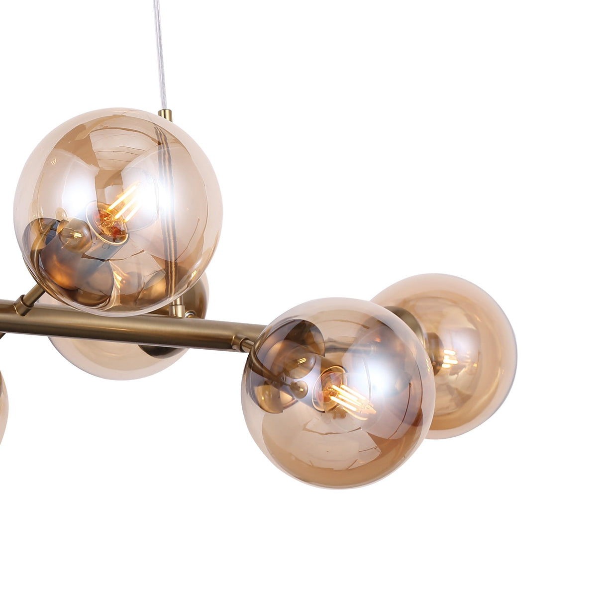 Lugano Langbordslampe Messing/Amber