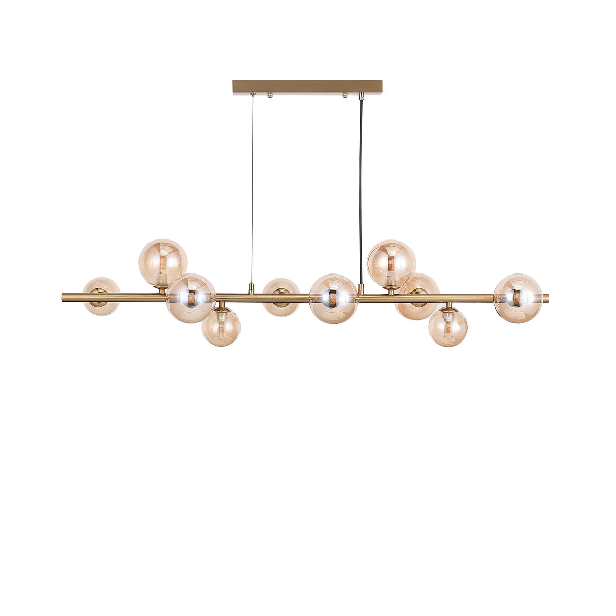 Valencia Langbordslampe Messing/Amber