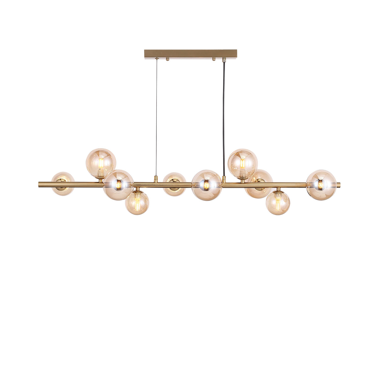 Valencia Langbordslampe Messing/Amber