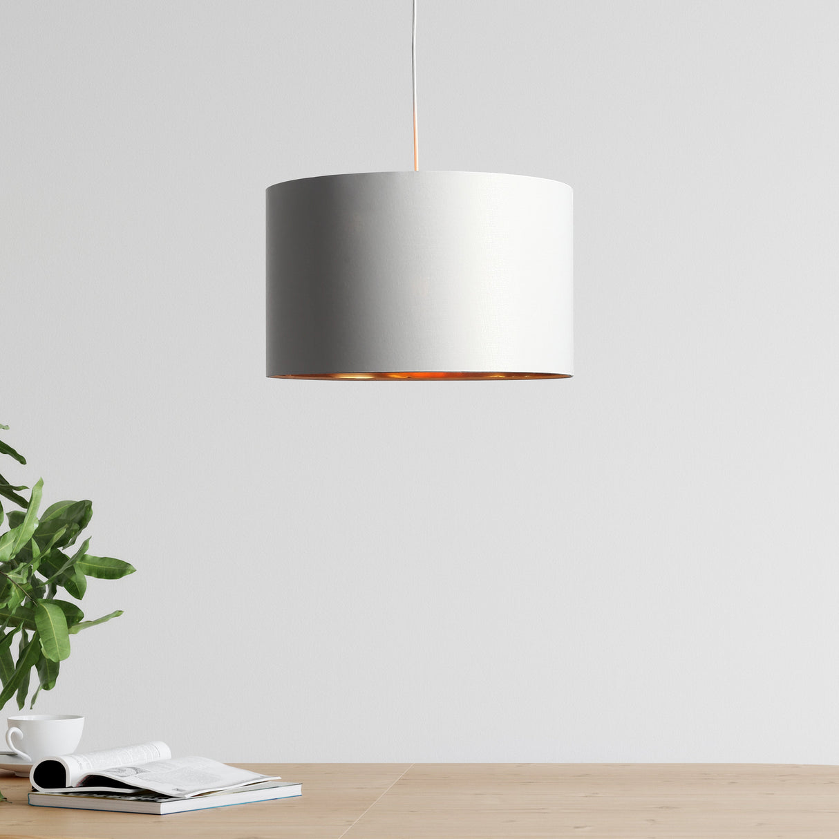 Drum Pendel Ø40 Hvit/Messing