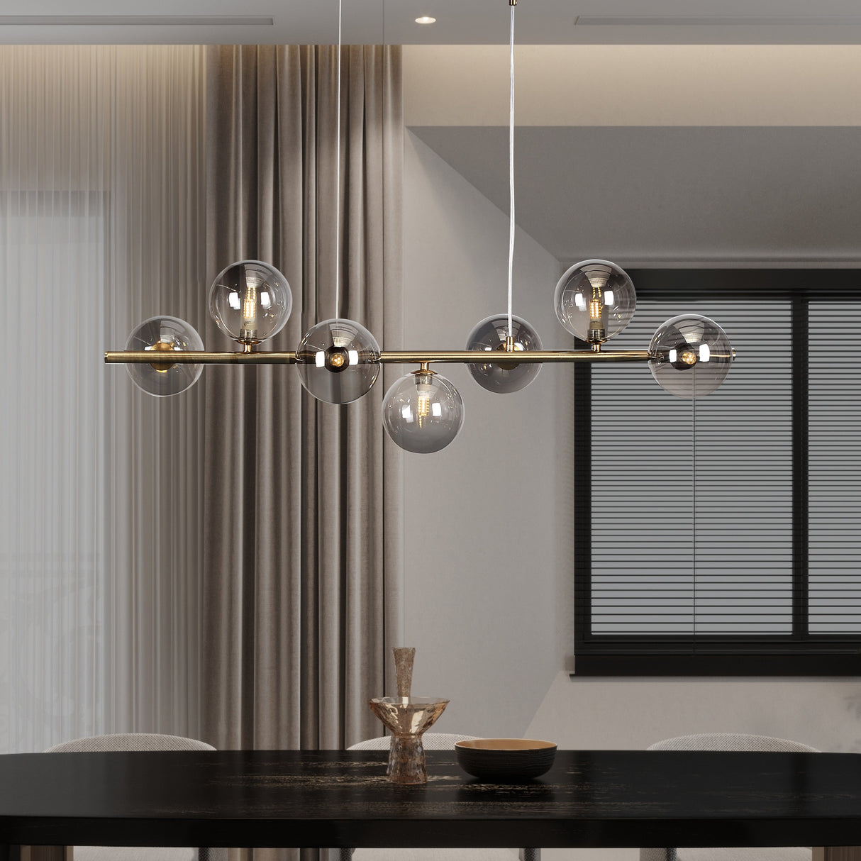 Bubbles Langbordslampe 90 cm Smoke