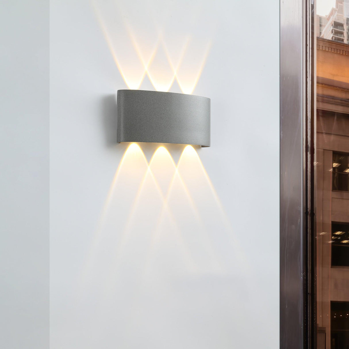 Ortelo 6W 17cm Vägglampa Utomhus Grå-Lampconcept.se