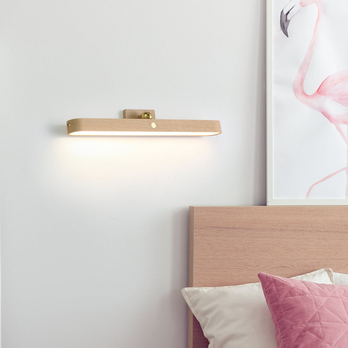 Timber Trådløs Vegglampe Lys Bjørk