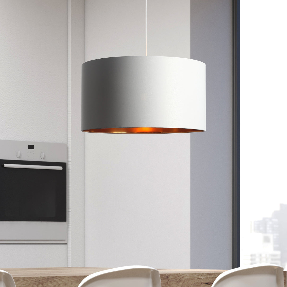 Drum Pendel Ø50 Hvit/Messing