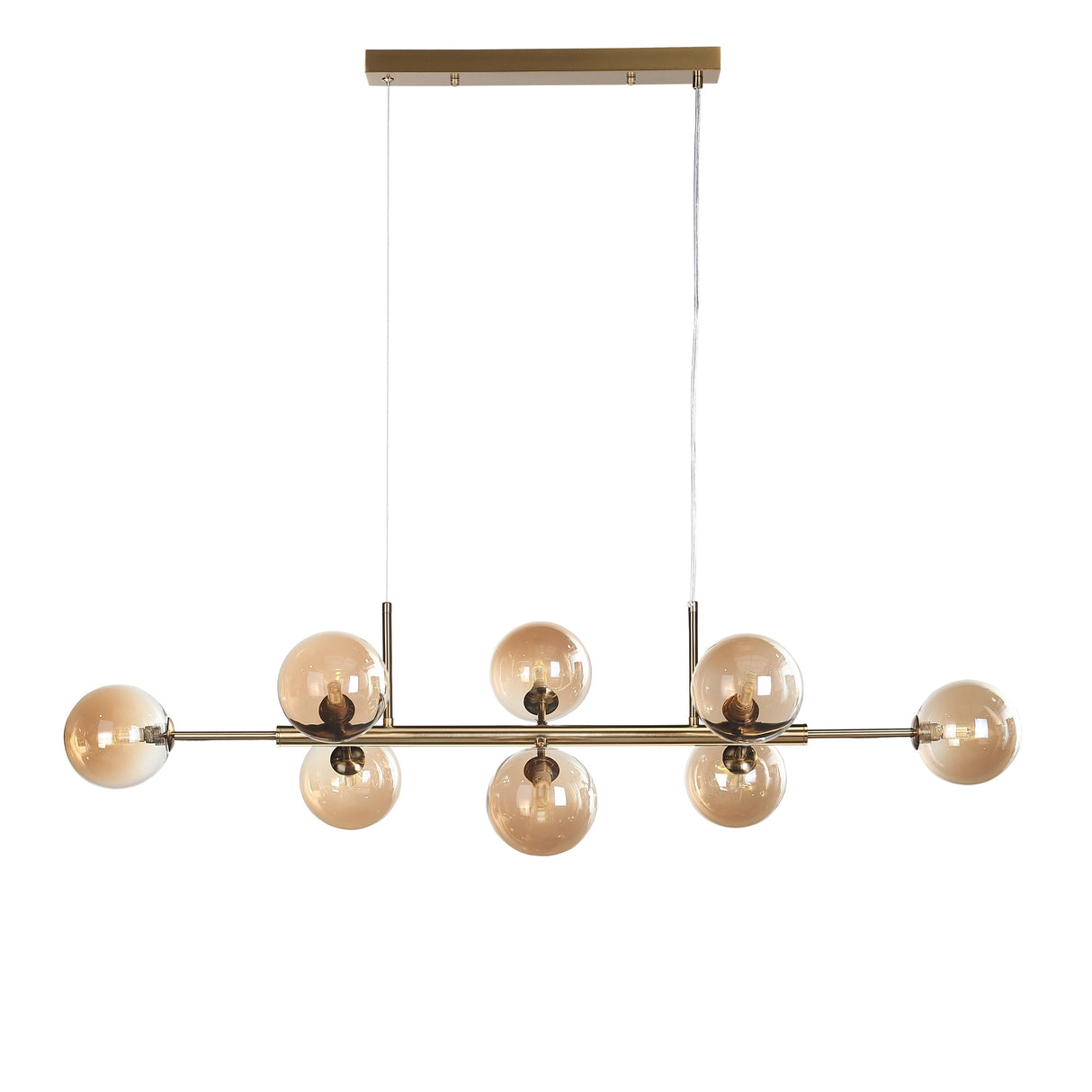 Seti Langbordslampe Børstet Messing/Amber