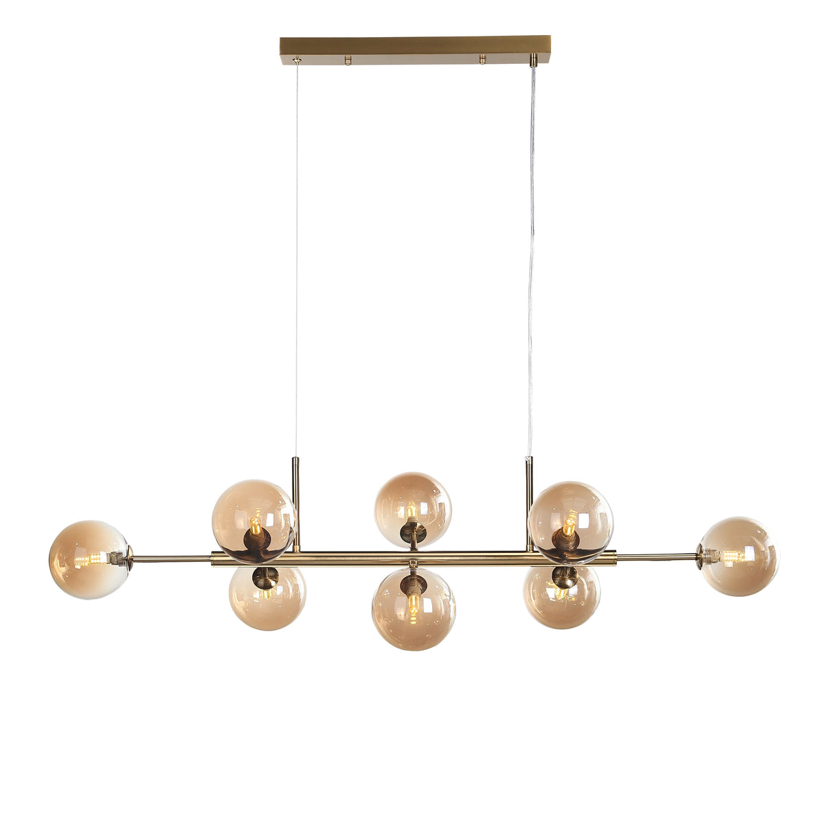 Seti Langbordslampe Børstet Messing/Amber