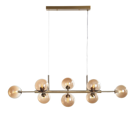 Seti Langbordslampe Børstet Messing/Amber