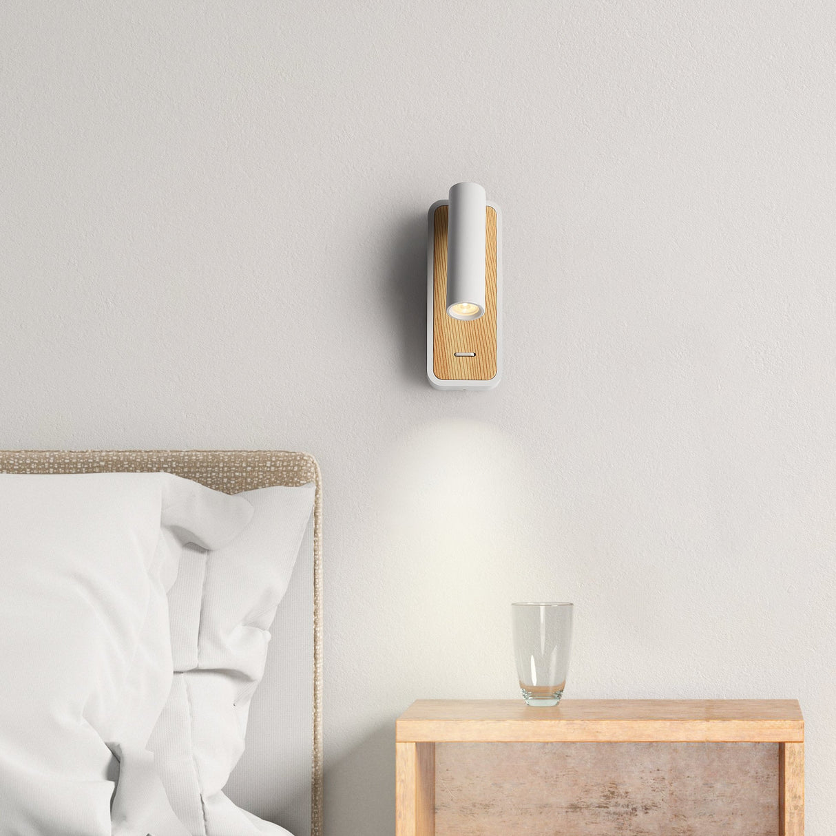 Danta Vegglampe Hvit/Trelook