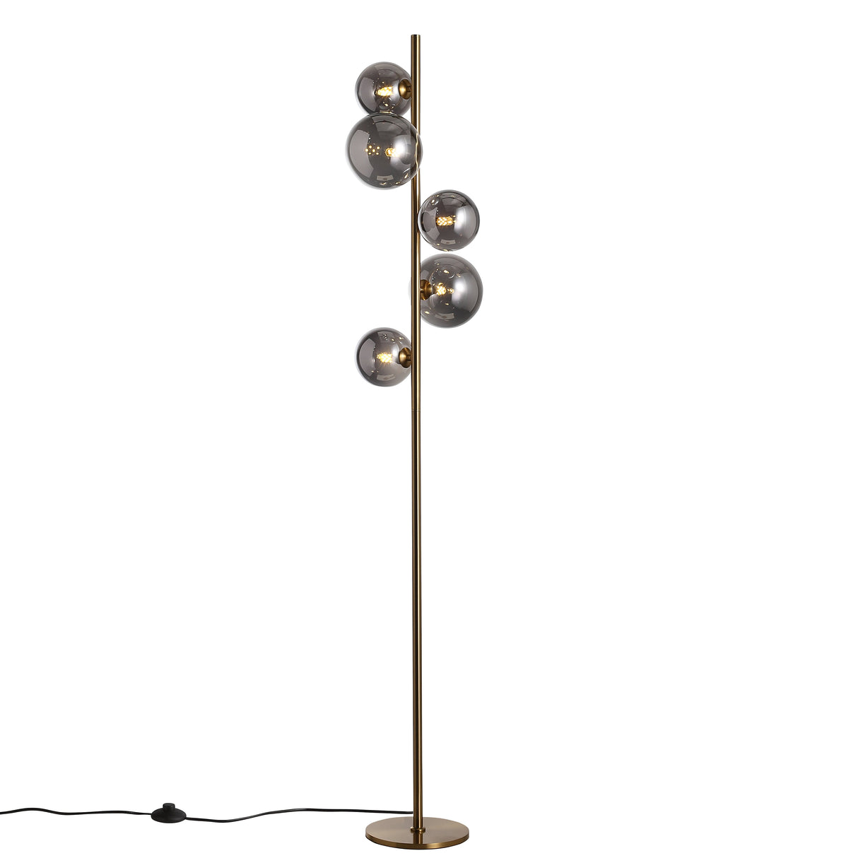 Valencia Gulvlampe Messing/Smoke