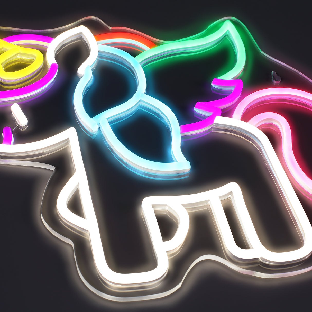Unicorn Baby Neon Vegglampe