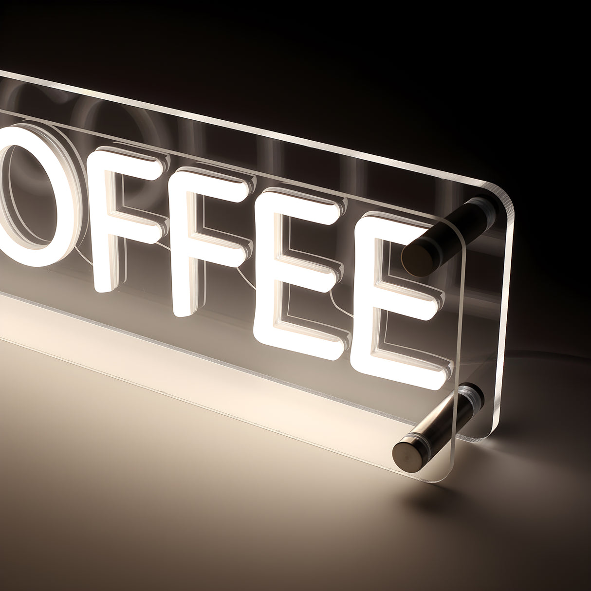 Coffee LED Neon Box Bordlampe