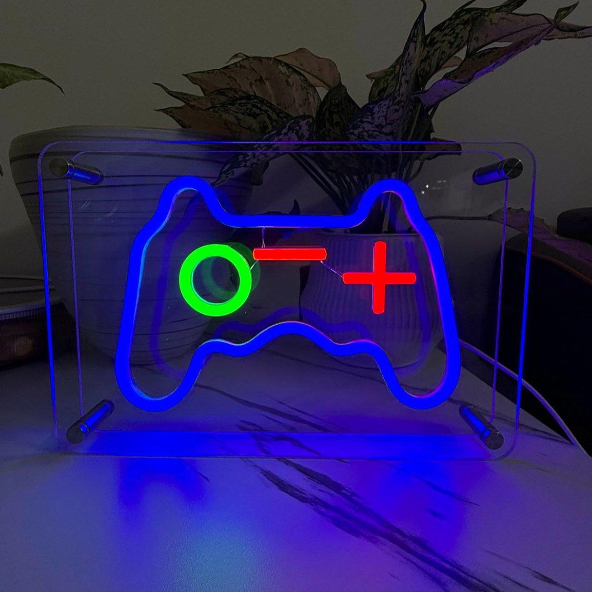Joystick LED Neon Box Bordlampe