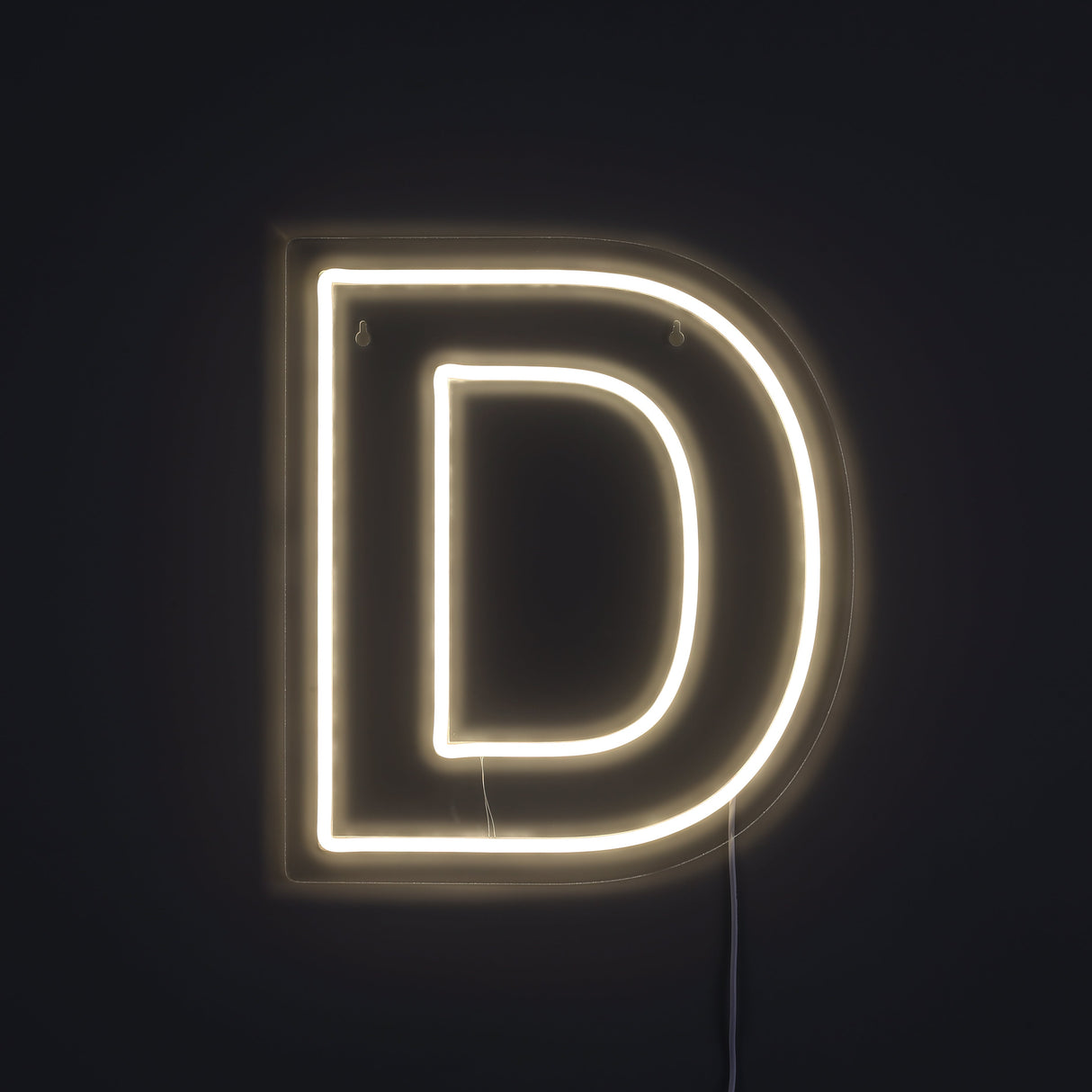 Bokstav D Neon Vegglampe