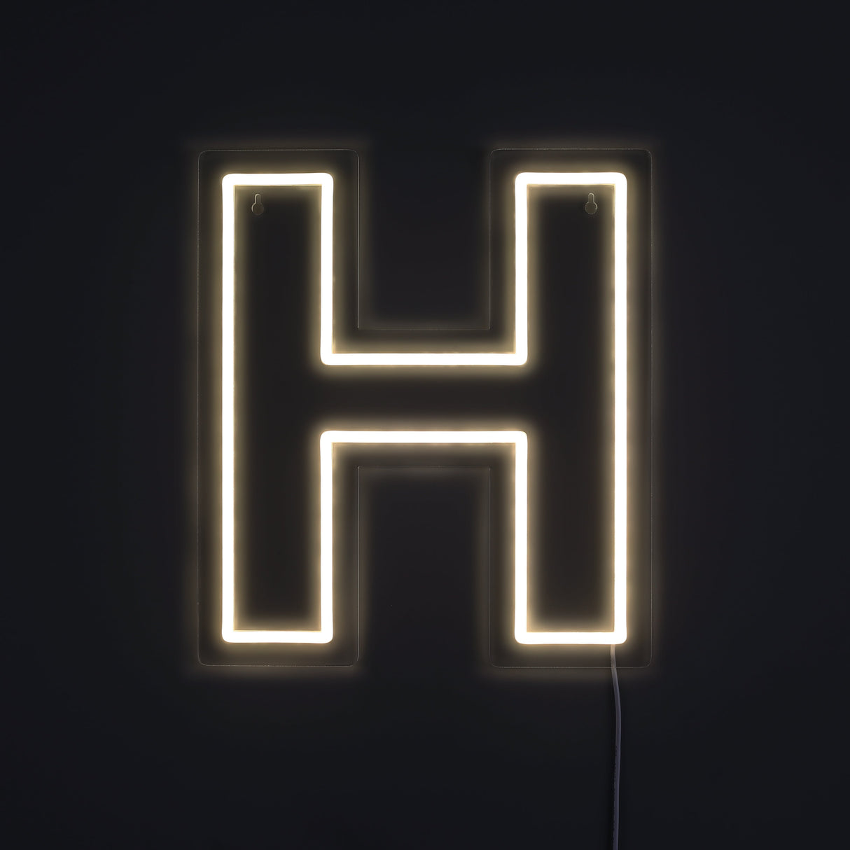 Bokstav H Neon Vegglampe