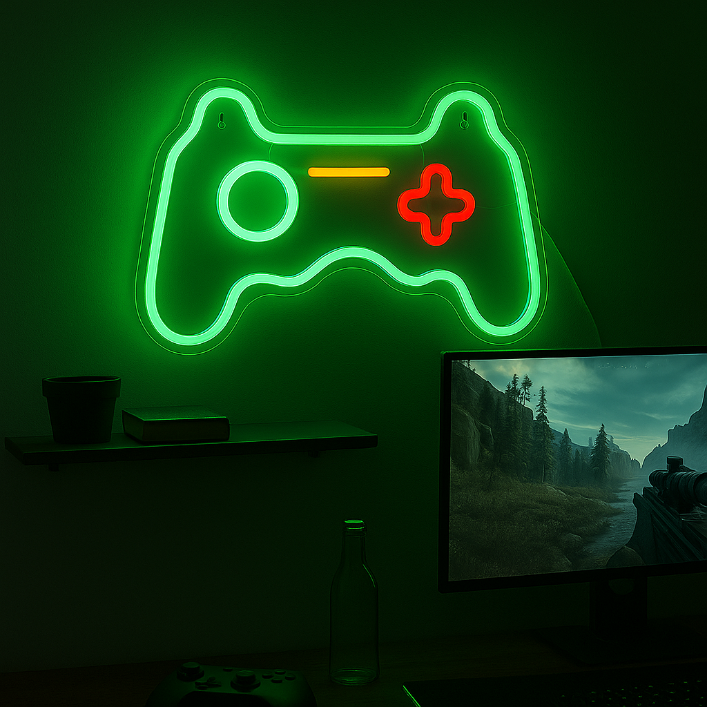 Joystick Neon Vegglampe Grønn