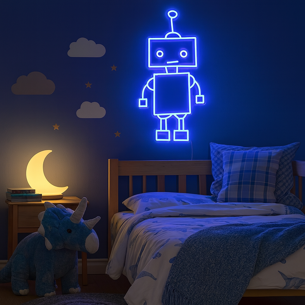 Robot Neon Vegglampe