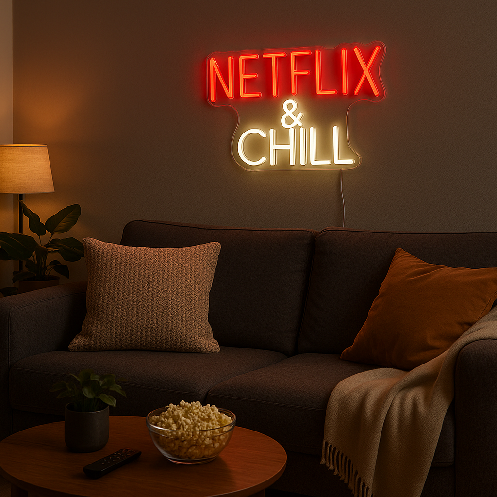 Netflix & Chill Neon Vegglampe