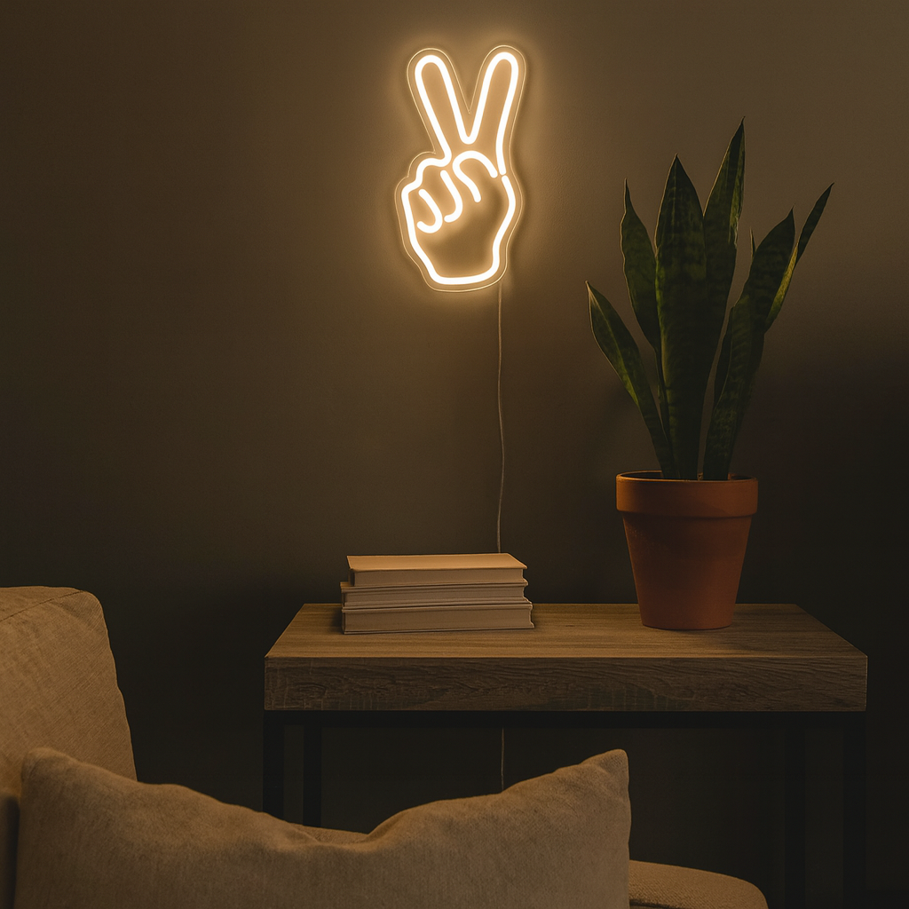 Peace Neon Vegglampe