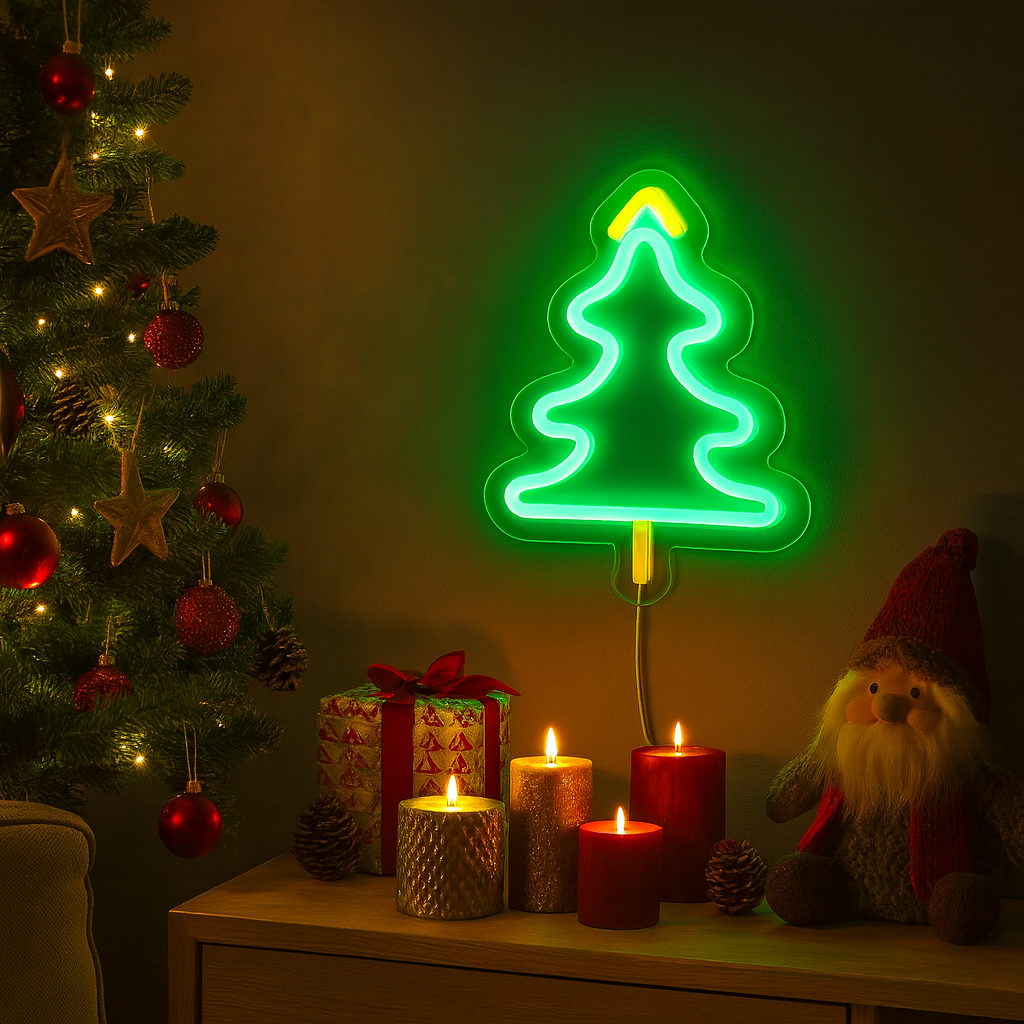 Christmas Tree Neon Vegglampe