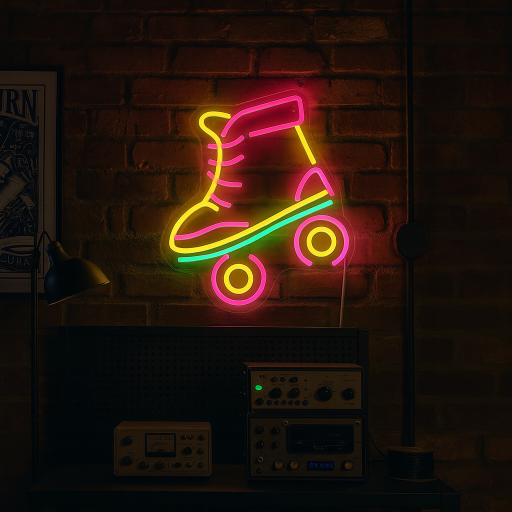 Roller Skates Neon Vegglampe Grønn