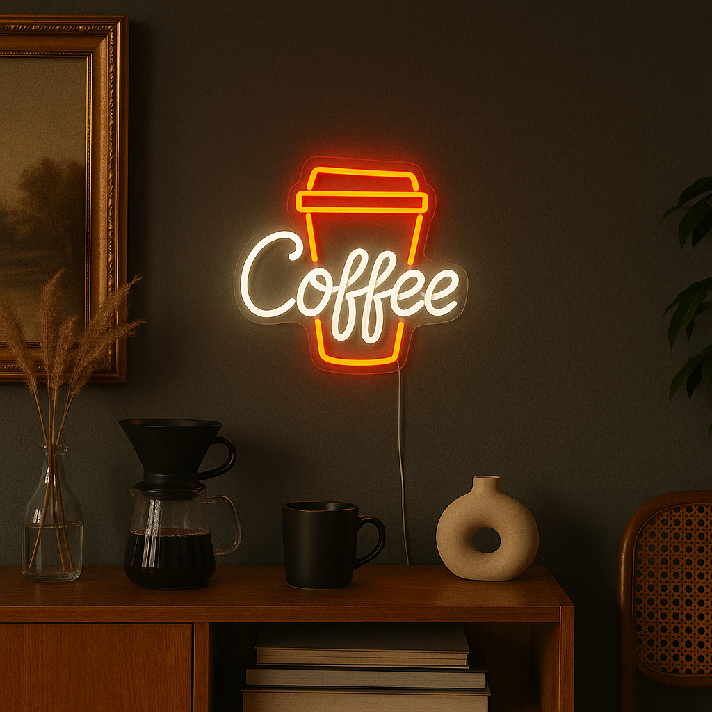 Coffee Cup Neon Vegglampe