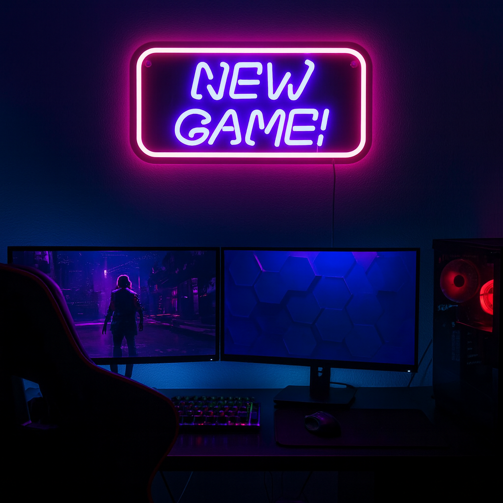 New Game Neon Vegglampe