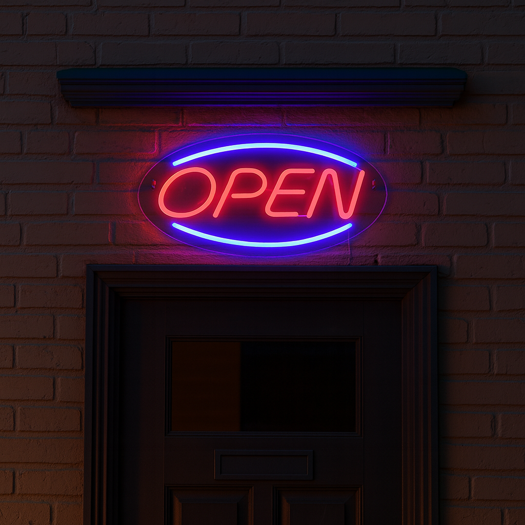 Open Neon Vegglampe