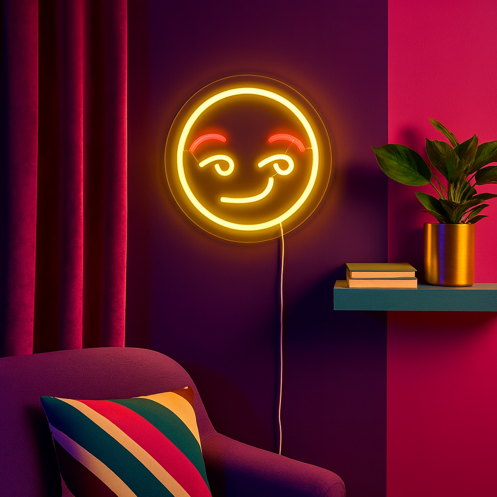 Emoji Flirty Neon Vegglampe