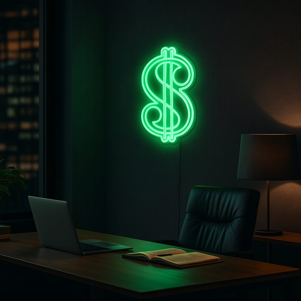 Dollartegn Neon Vegglampe