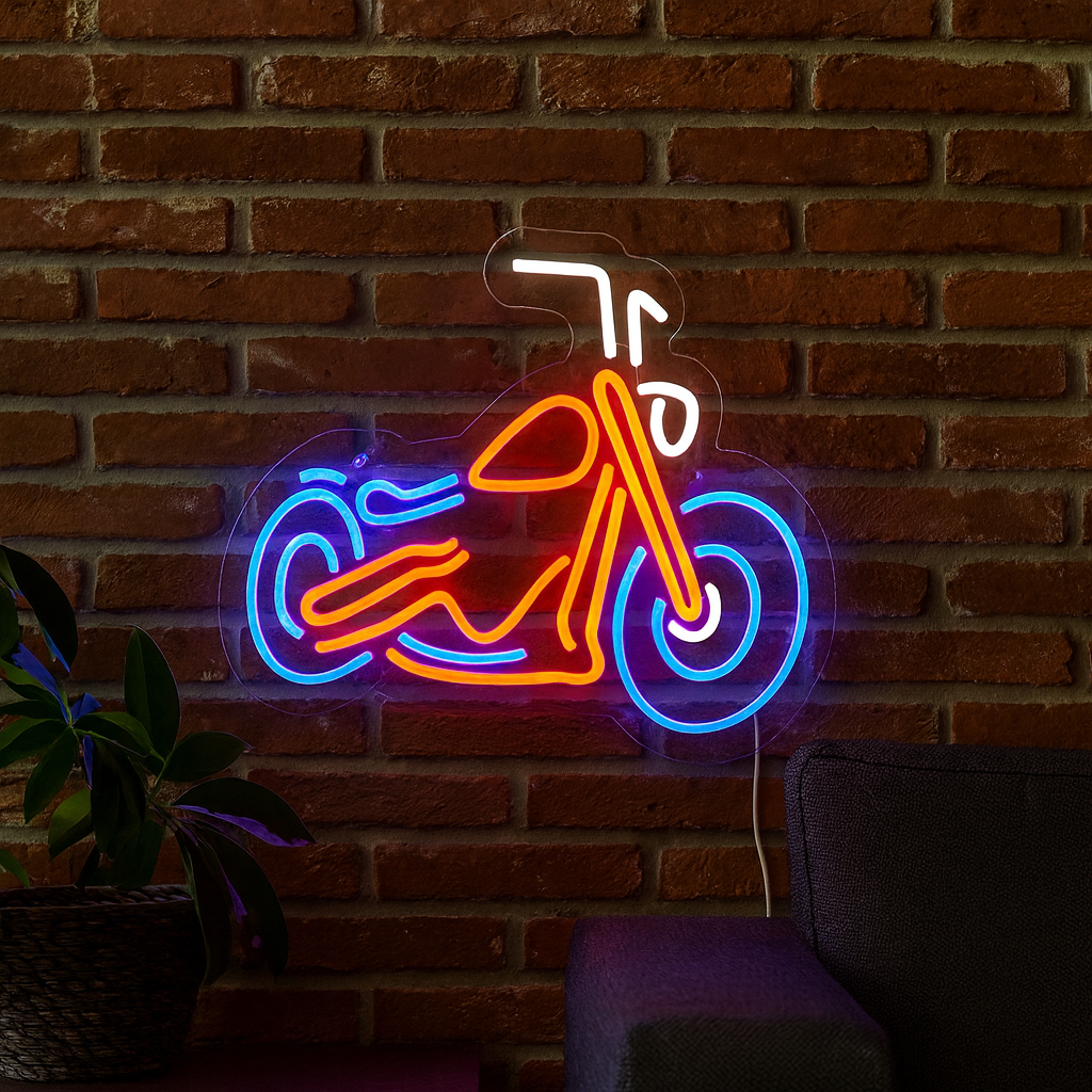 Motorsykkel Neon Vegglampe