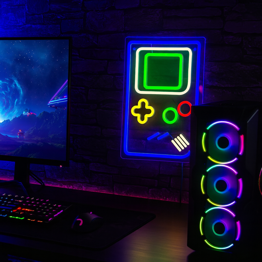 Gameboy Neon Vegglampe