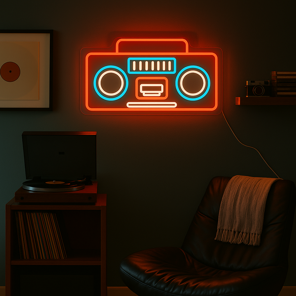 Radio Neon Vegglampe
