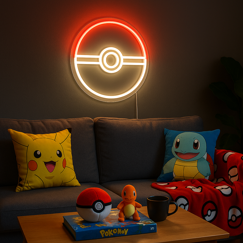 Pokéball Neon Vegglampe