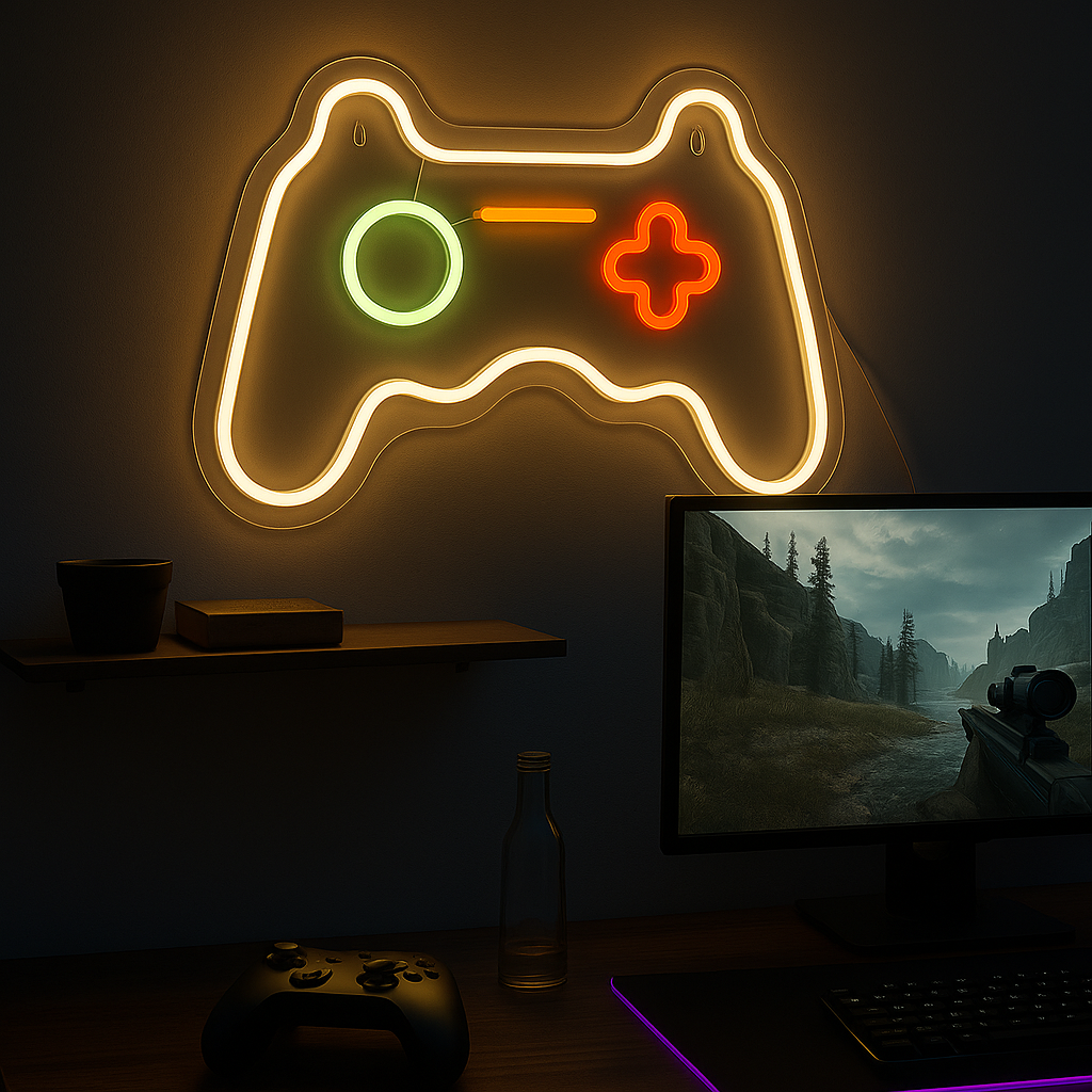 Joystick Neon Vegglampe Hvit