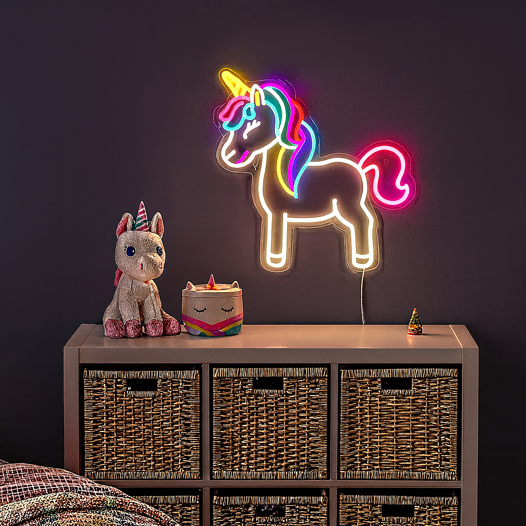 Unicorn Mama Neon Vegglampe