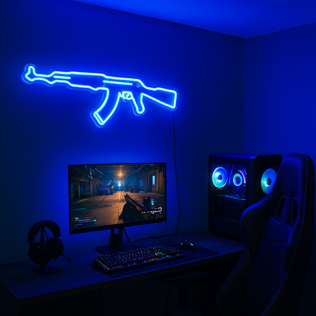 AK-47 Neon Vegglampe
