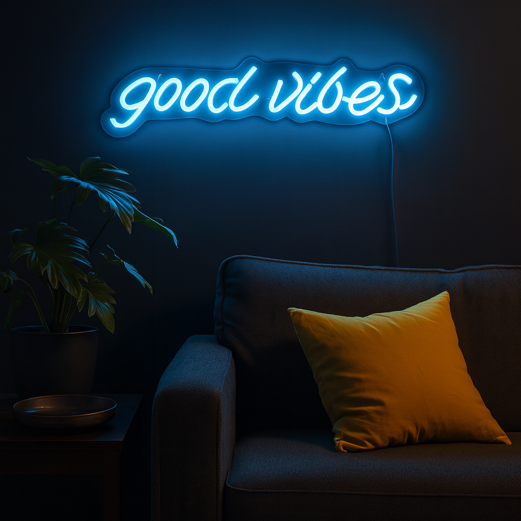 Good Vibes Neon Vegglampe