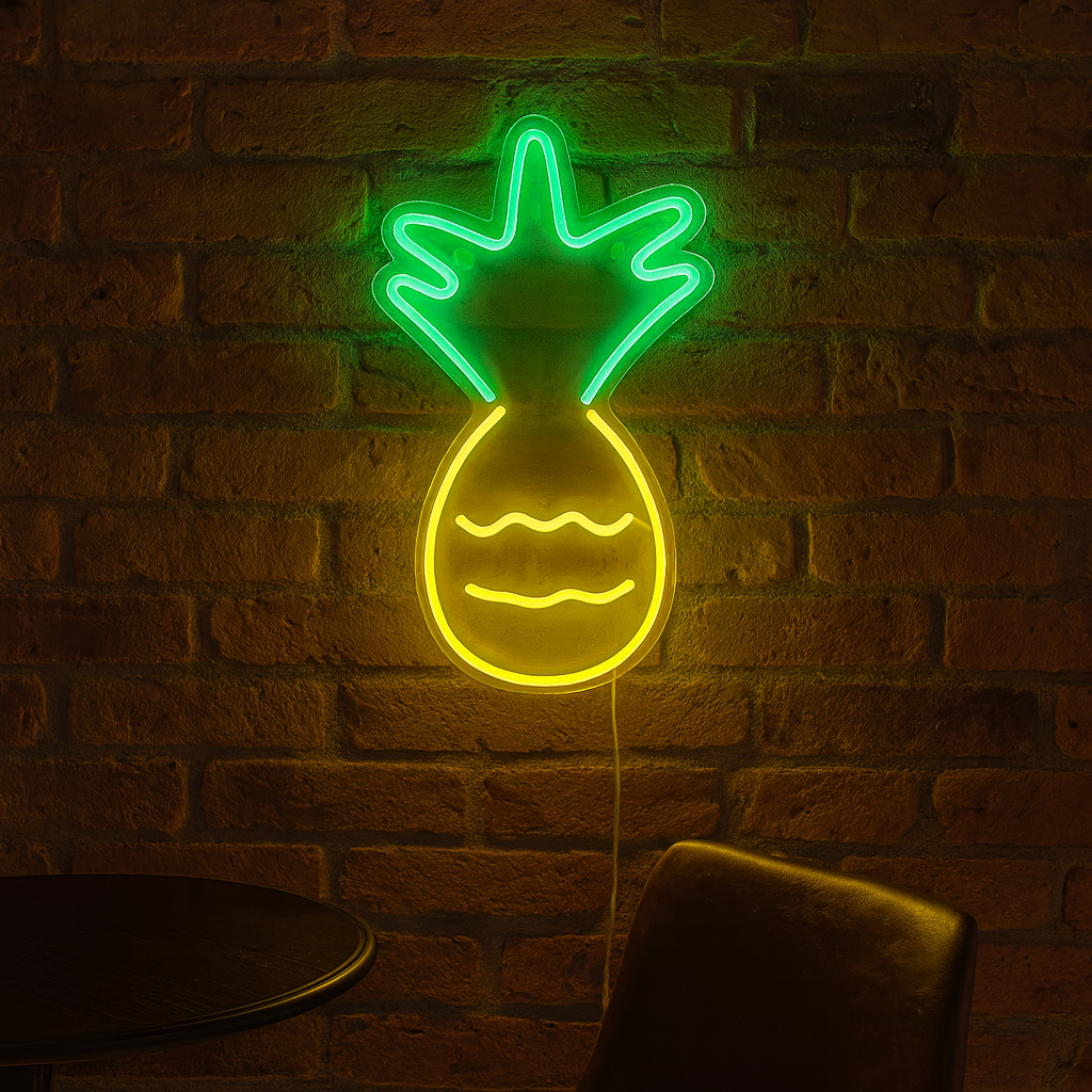 Ananas Neon Vegglampe