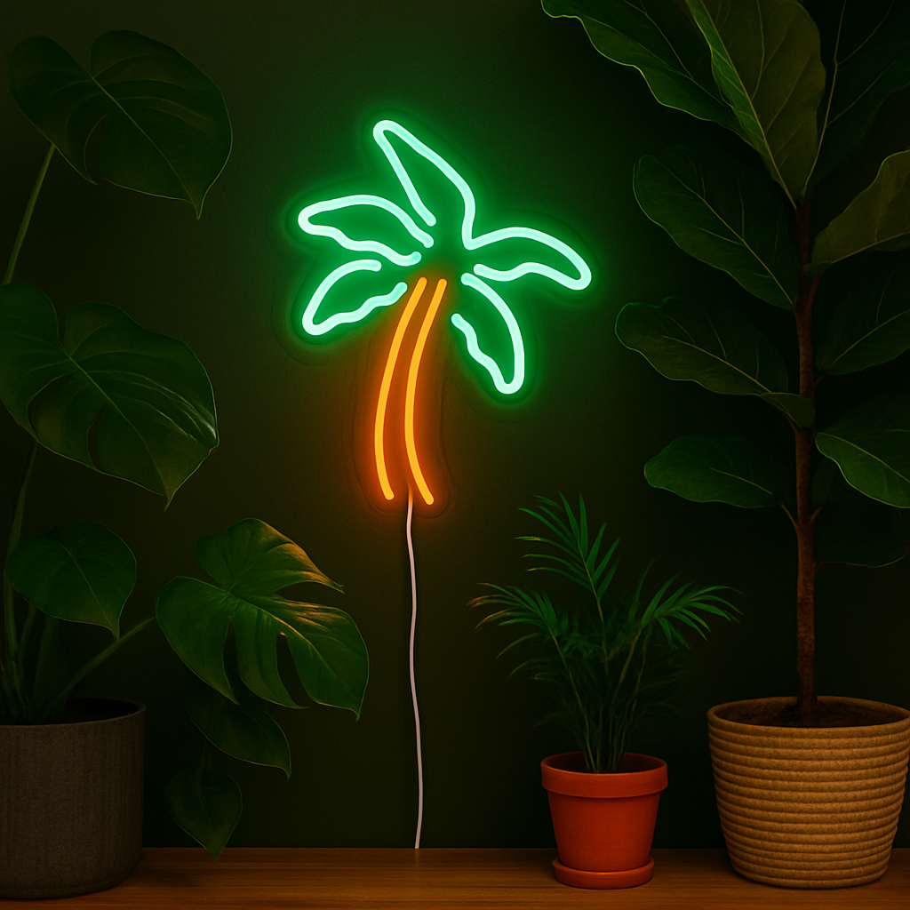Palm Tree Neon Vegglampe