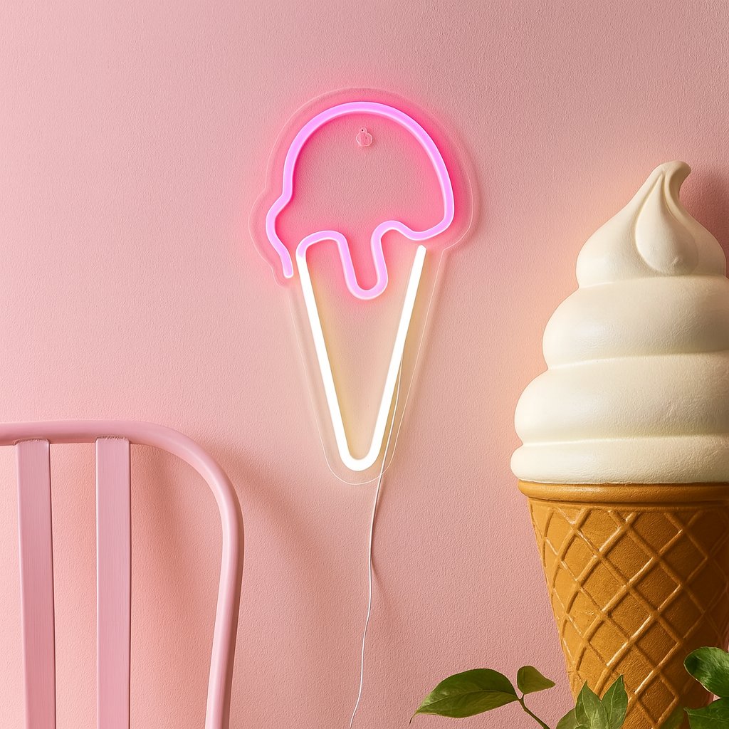 Ice Cream Neon Vegglampe