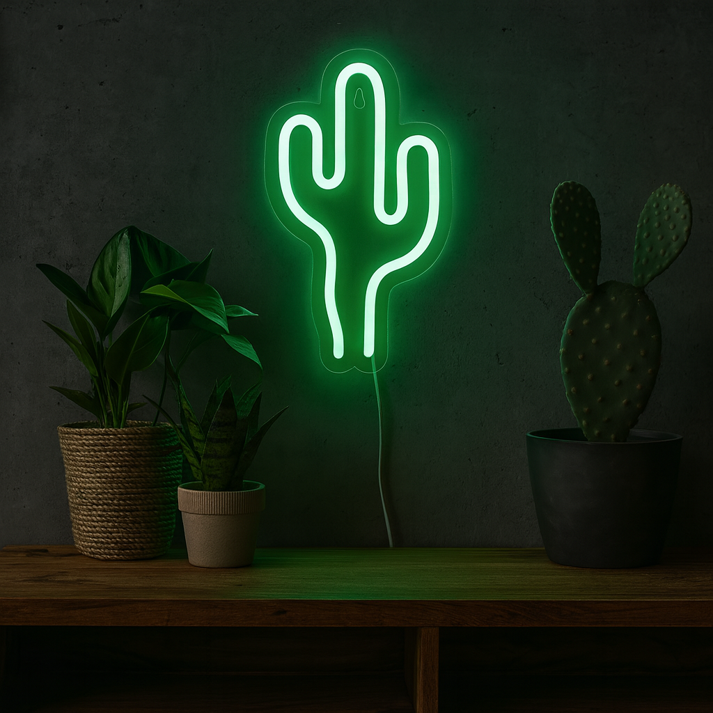 Cactus Mini Neon Vegglampe